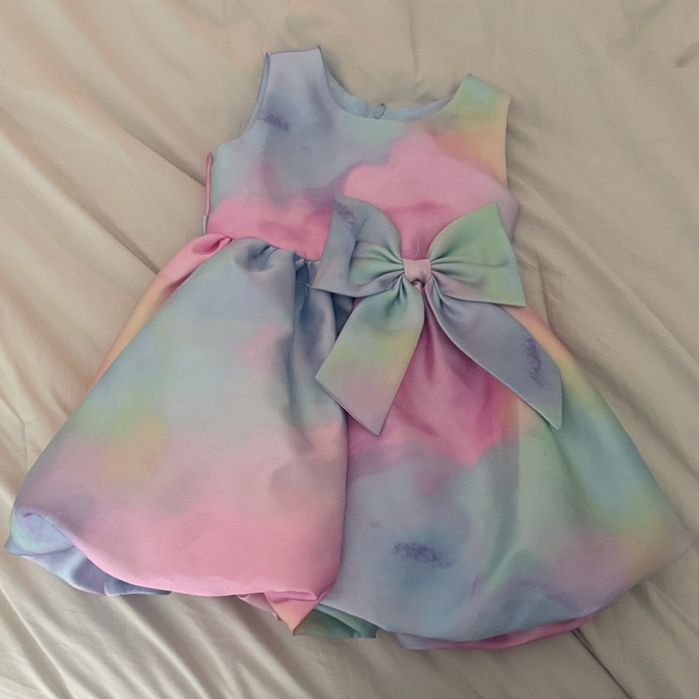 Rare Editions Pastel Kids Dress with Bow